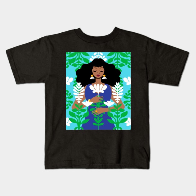 Nouveau Blue Kids T-Shirt by tabithabianca